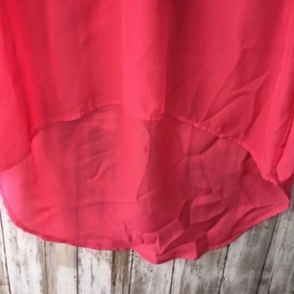 Umgee Neon Pink High Low Blouse - Picture 3 of 5
